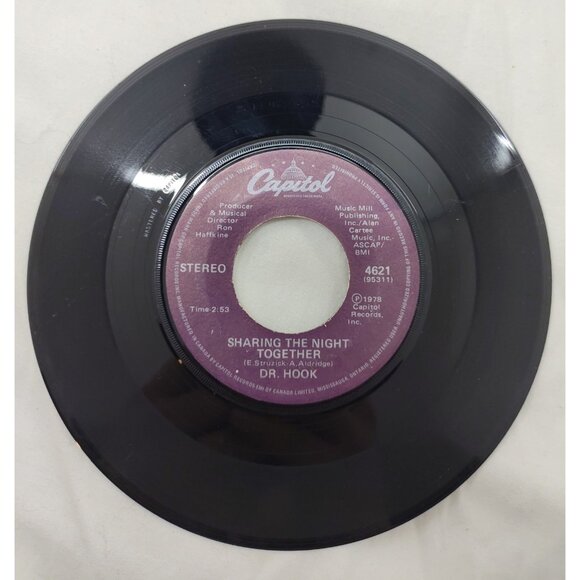 Dr Hook "Sharing the Night Together" 1978 Canada Capitol 4621 7" Vinyl 45 RPM - Picture 2 of 5